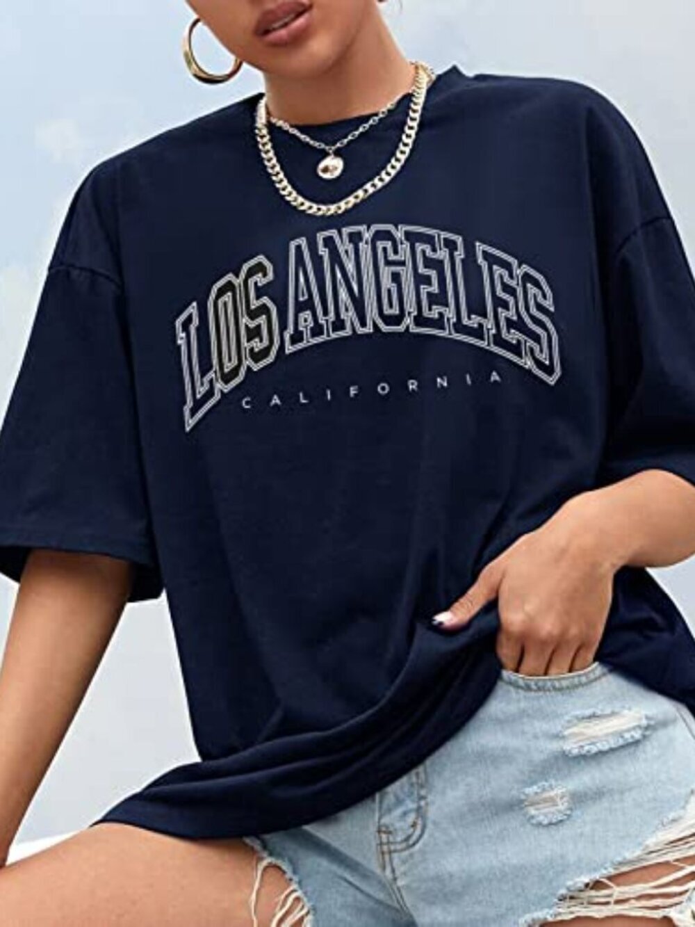 🆕 T Shirts for Women, Oversized Graphic Tees Cotton T-Shrits for Summer, - Picture 3 of 6